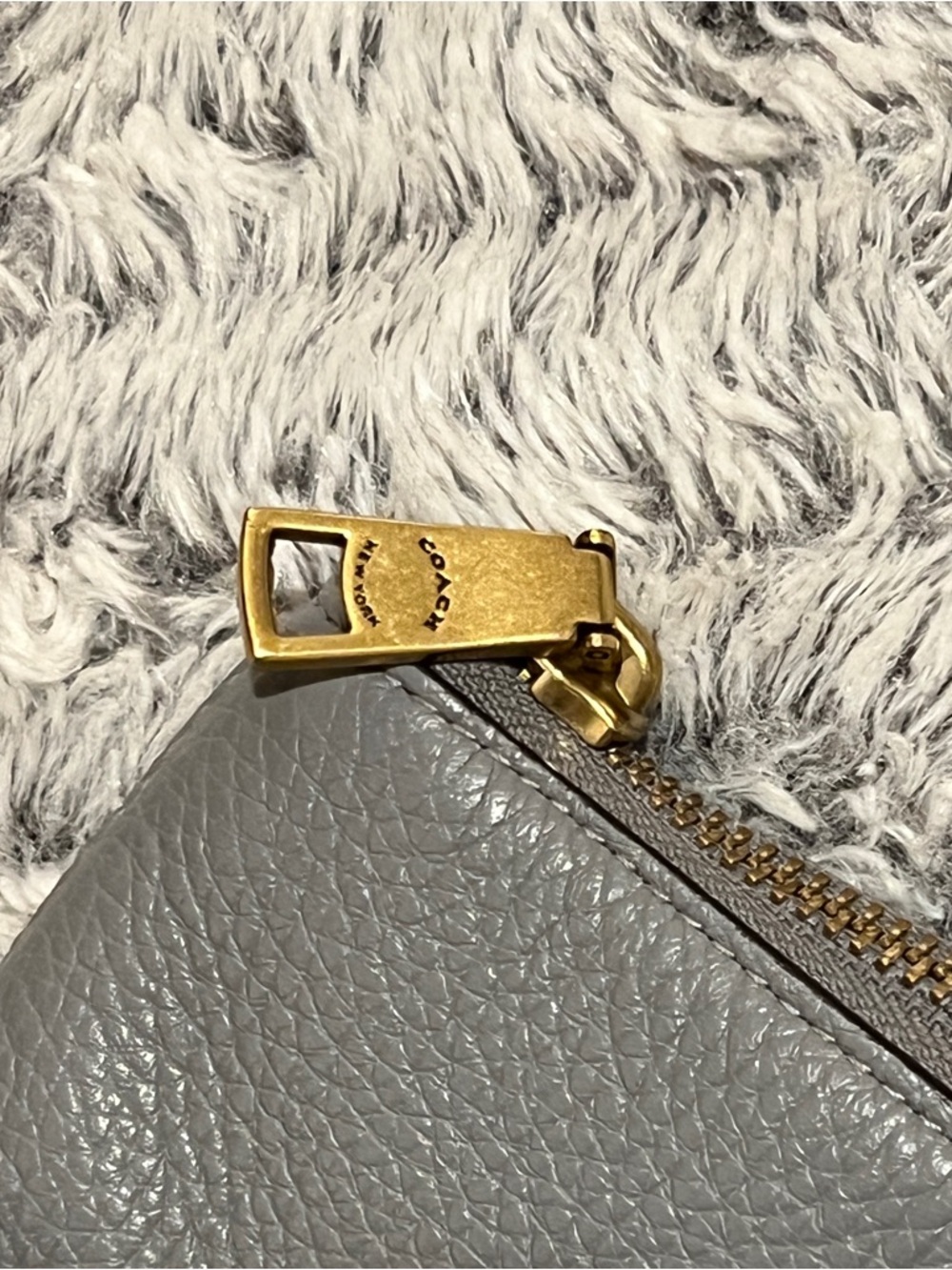 Coach Gray Tote with Tan Accent and Gold Hardware - Picture 11 of 12